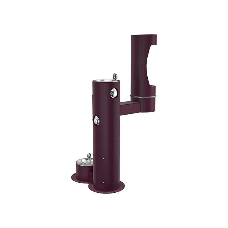 Вуличний дворівневий питний фонтанчик із заправочною станцією для пляшок та зоостанцією для тварин UDF3312RH2OSZ з фільтрацією,