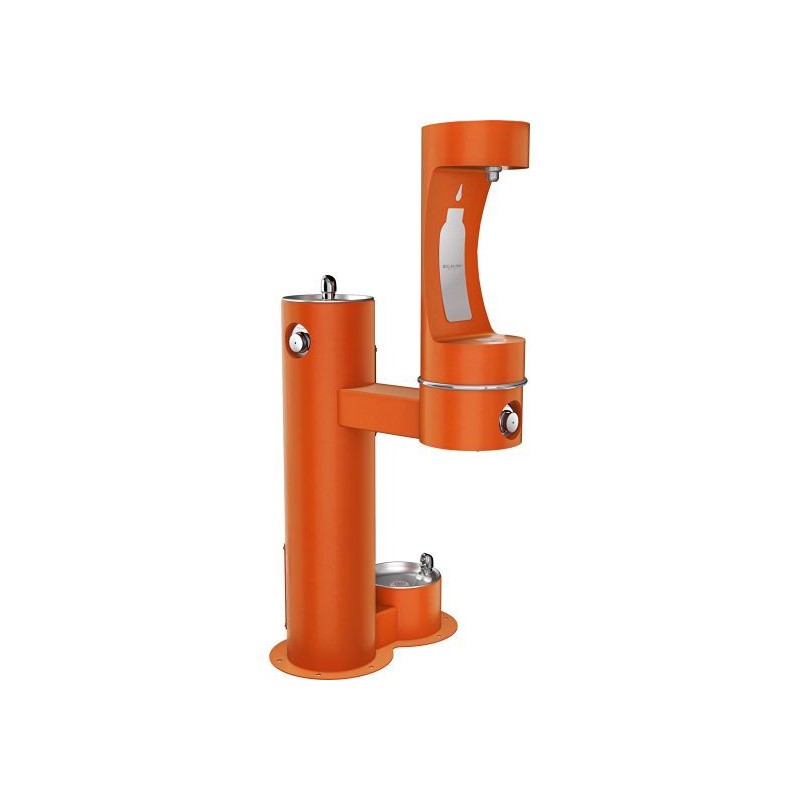 Вуличний дворівневий питний фонтанчик із заправочною станцією для пляшок та зоостанцією для тварин UDF3312RH2OSZ з фільтрацією,