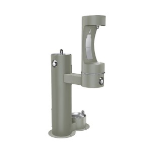 Вуличний дворівневий питний фонтанчик із заправочною станцією для пляшок та зоостанцією для тварин UDF3312RH2OSZ з фільтрацією,