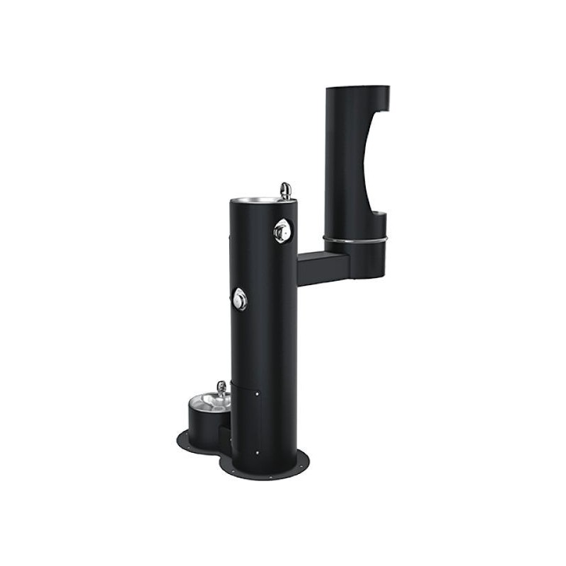 Вуличний дворівневий питний фонтанчик із заправочною станцією для пляшок та зоостанцією для тварин UDF3312RH2OSZ з фільтрацією,