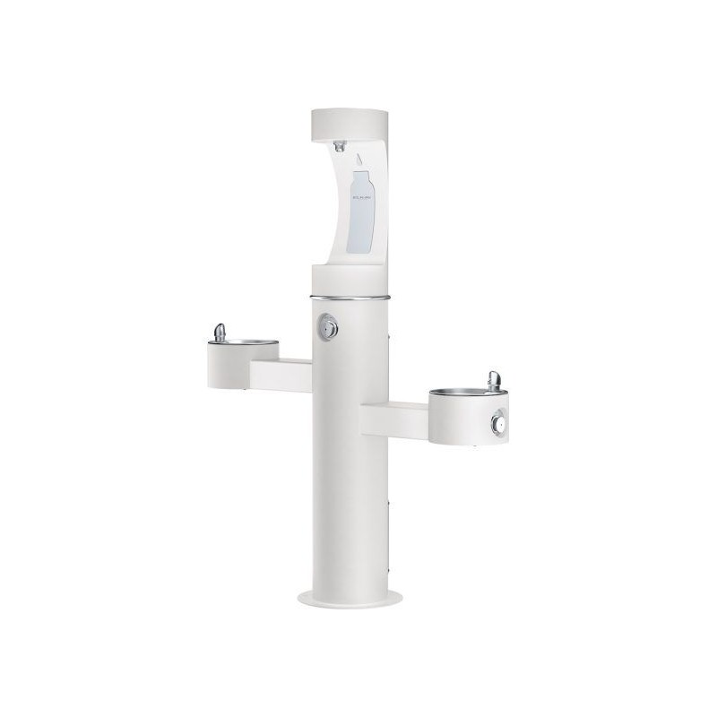 Вуличний трирівневий питний фонтанчик зі станцією набору пляшок з фільтрацією, без охолодження UDF3312CH2OS - Білий