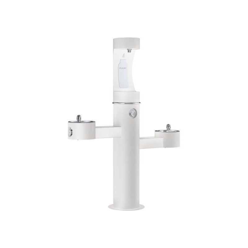 Вуличний трирівневий питний фонтанчик зі станцією набору пляшок з фільтрацією, без охолодження UDF3312CH2OS - Білий