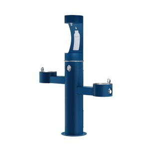 Вуличний трирівневий питний фонтанчик зі станцією набору пляшок з фільтрацією, без охолодження UDF3312CH2OS - Синій