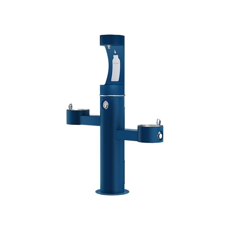 Вуличний трирівневий питний фонтанчик зі станцією набору пляшок з фільтрацією, без охолодження UDF3312CH2OS - Синій