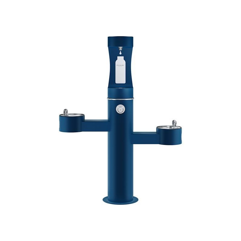 Вуличний трирівневий питний фонтанчик зі станцією набору пляшок з фільтрацією, без охолодження UDF3312CH2OS - Синій