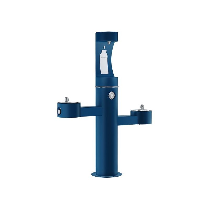 Вуличний трирівневий питний фонтанчик зі станцією набору пляшок з фільтрацією, без охолодження UDF3312CH2OS - Синій