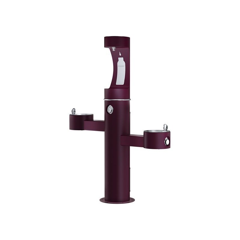 Вуличний трирівневий питний фонтанчик зі станцією набору пляшок з фільтрацією, без охолодження UDF3312CH2OS - Фіолетовий