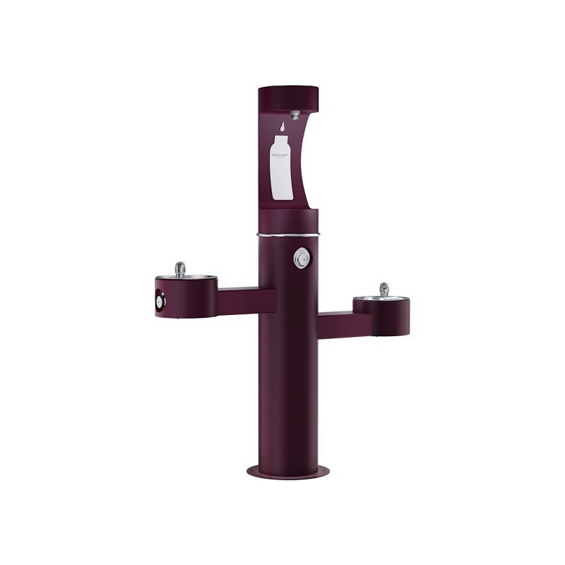Вуличний трирівневий питний фонтанчик зі станцією набору пляшок з фільтрацією, без охолодження UDF3312CH2OS - Фіолетовий