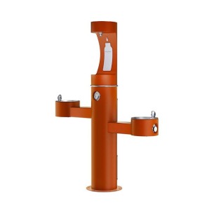 Вуличний трирівневий питний фонтанчик зі станцією набору пляшок з фільтрацією, без охолодження UDF3312CH2OS - Теракотовий