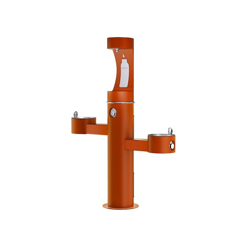 Вуличний трирівневий питний фонтанчик зі станцією набору пляшок з фільтрацією, без охолодження UDF3312CH2OS - Теракотовий