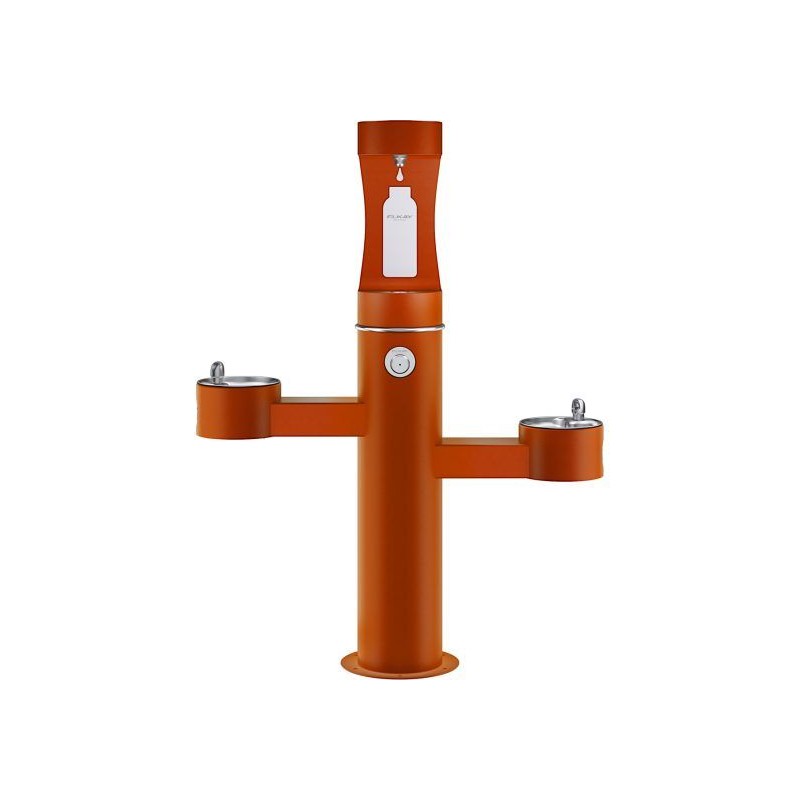 Вуличний трирівневий питний фонтанчик зі станцією набору пляшок з фільтрацією, без охолодження UDF3312CH2OS - Теракотовий