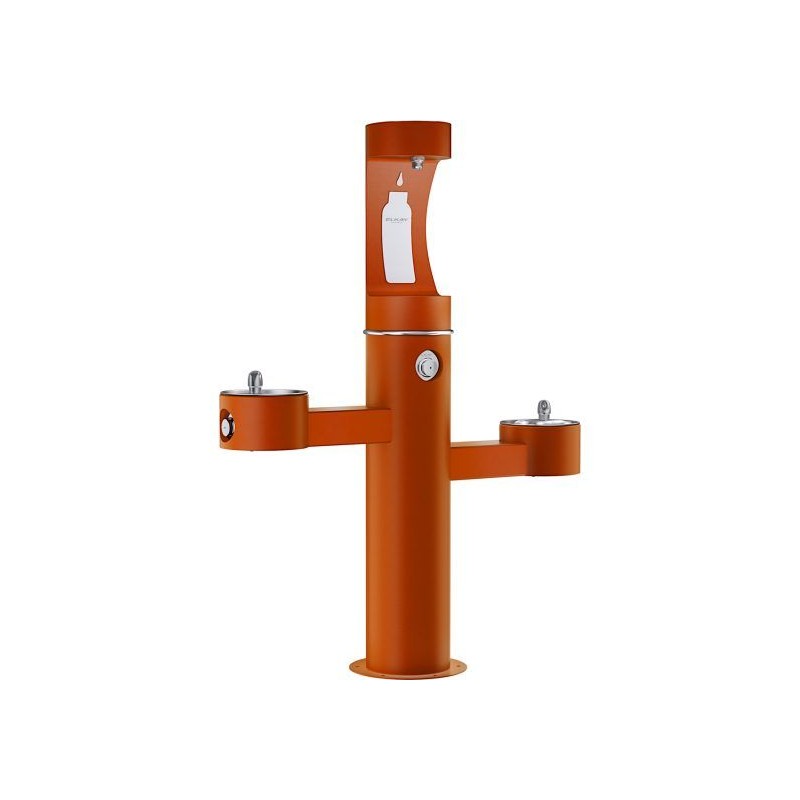 Вуличний трирівневий питний фонтанчик зі станцією набору пляшок з фільтрацією, без охолодження UDF3312CH2OS - Теракотовий